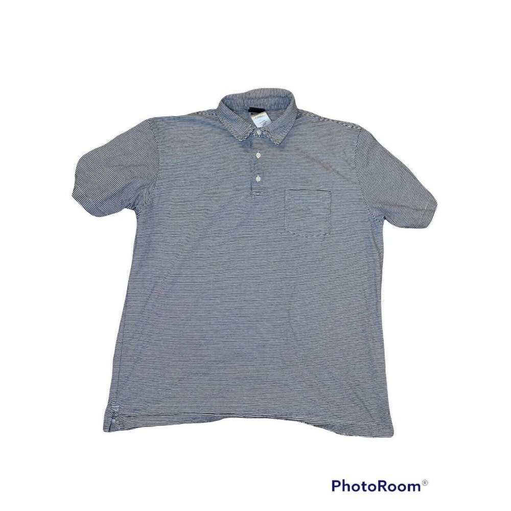 PATAGONIA Mens Short Sleeve Shirt Golf Polo Organic Cotton Striped Black Size L